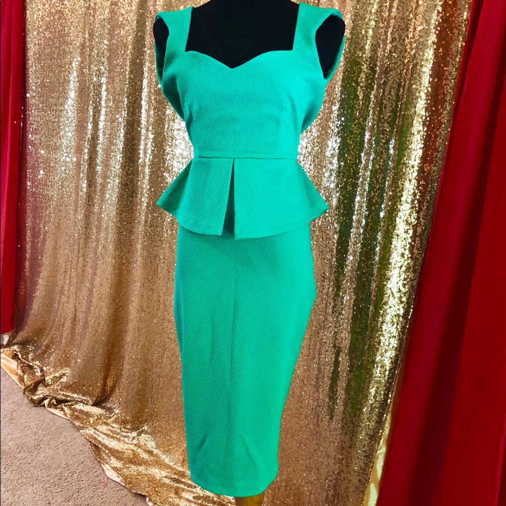 Peplum work dress